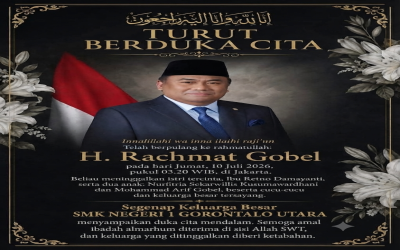 Keluarga Besar SMKN 1 Gorontalo Utara Berduka, Sampaikan Belasungkawa Mendalam atas Wafatnya Bapak H. Rahmad Gobel